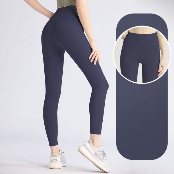 Fitness Kvinna Hellängder Leggings Löparbyxor Bekväma Fragrant whale blue M