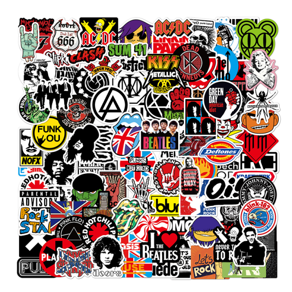50/52PCS Rock Roll Singer Stickers för Laptop DIY Decal Toy Gra 50pcs