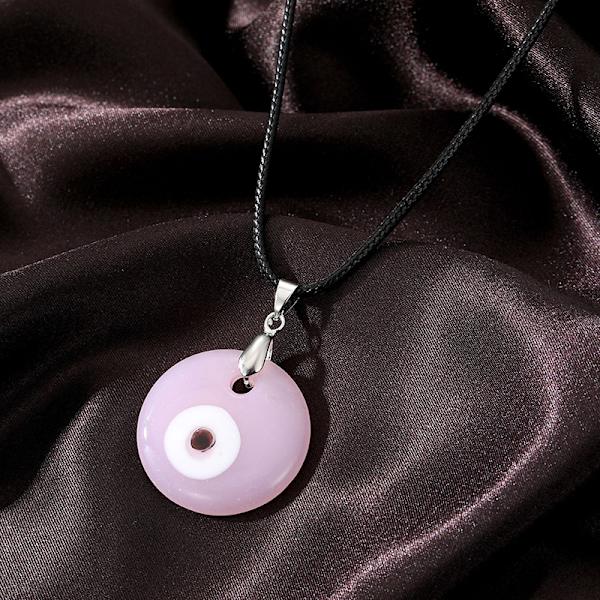 Färg glas blå onda ögon hänge halsband kvinnor män rund tur A7