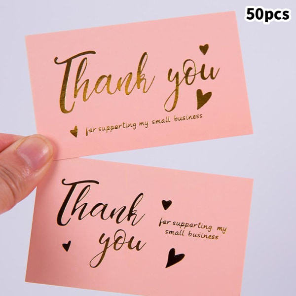50PCS Rosa Tack för din beställning Visitkort Presentaffärer