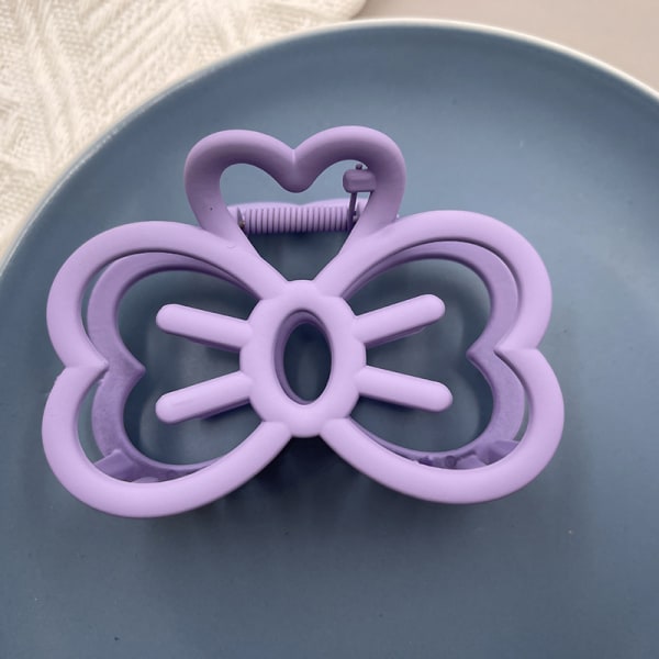 2023 New Classic Vintage Women Butterfly Hollow Crab Hair Claw Purple