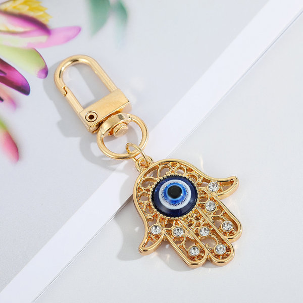 Rainbow Evil Eye Hand Keychain Nyckelring för Blue Eye Bag Car Bo A12