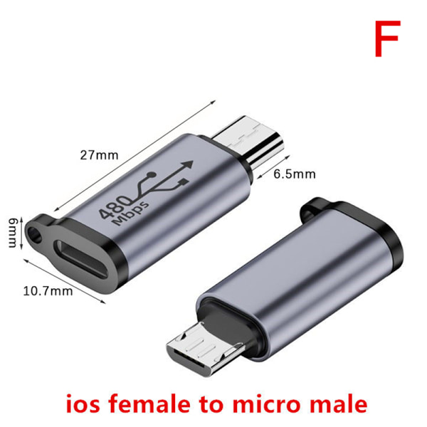 Usb-C till Micro USB Mini USB Adapter Typ-C hona till mikro USB F