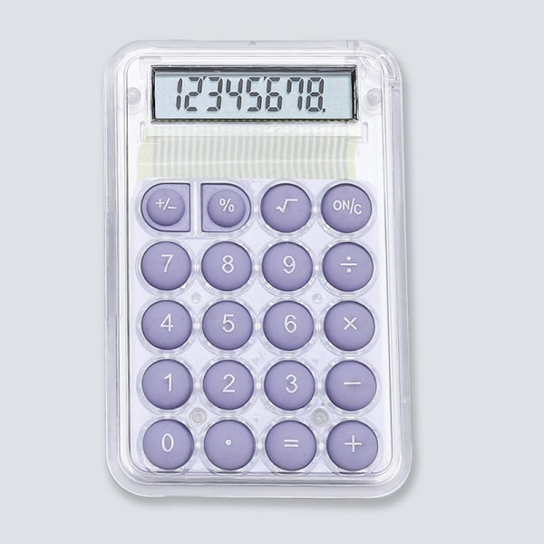 Silence Wide Mini Miniräknare Studenter Portable Transparent Calc A6