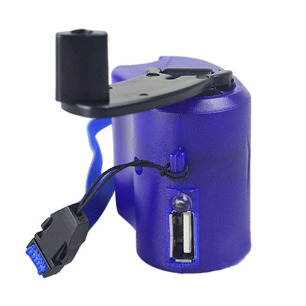 Mobiltelefon Nödladdare USB Vev Hand Manuell Dynamo Blue