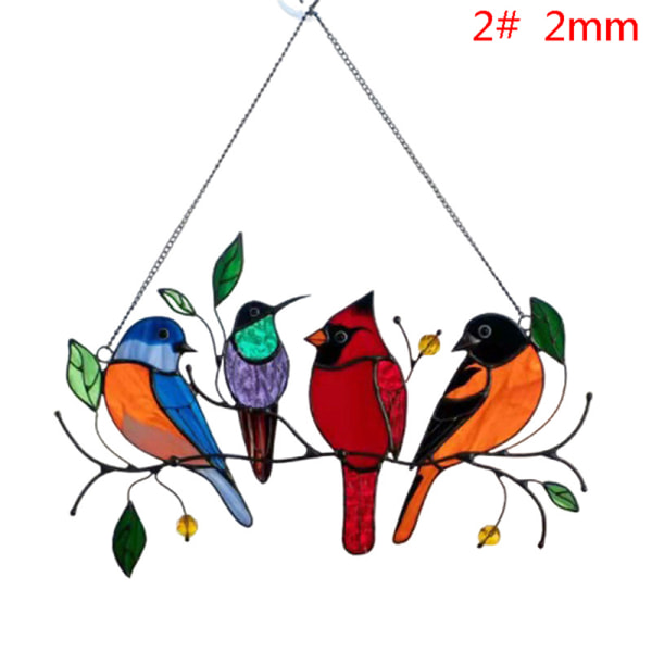 Färgat fönster fågelhänge Wind Chime Akryl Tropical Bird Ha 2#