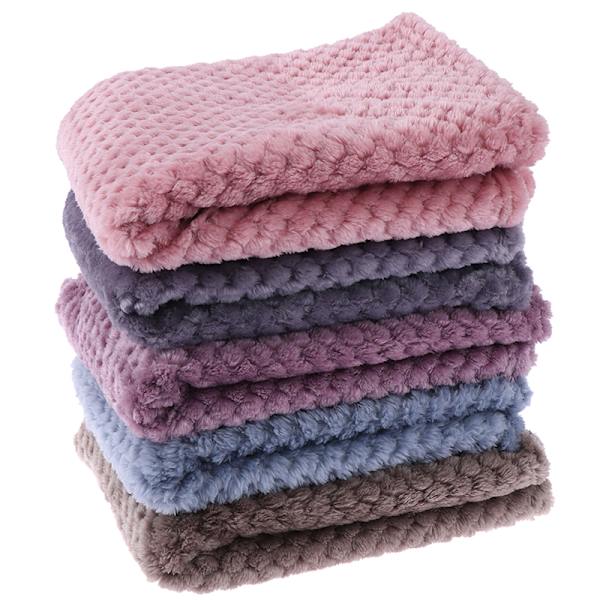 Mjuk, varm plädad fleece-sängfilt Stora mesh -flanellfiltar Gray