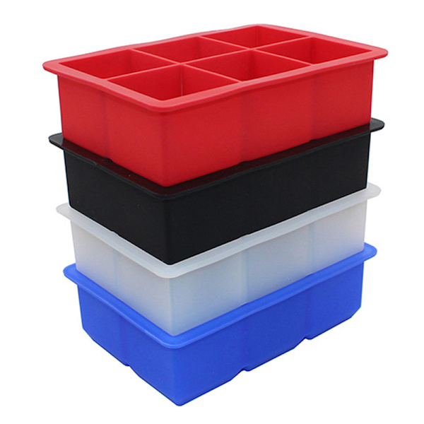 6 Grid Ice Tray Form Stor DIY Grade Silikon Ice Cube Square Green