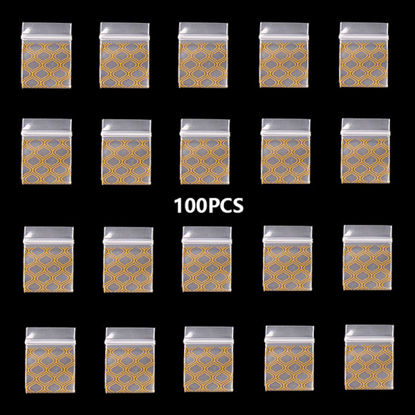 100 st Liten blixtlåsväska Smile Skull Mönster Bärbar förvaring 01
