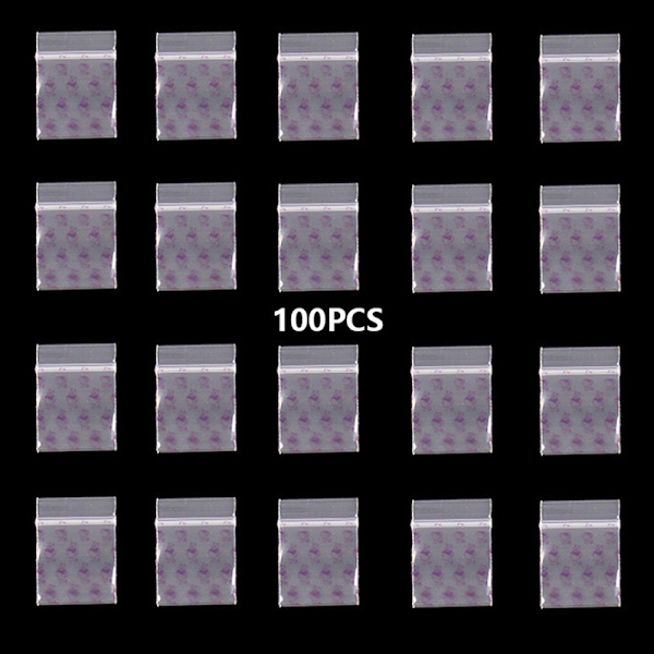 100 st Liten blixtlåsväska Smile Skull Mönster Bärbar förvaring 01