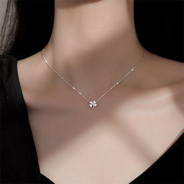 Fyrklöver Luck Leaves Sweater Chokers Crystal Zircon Pen
