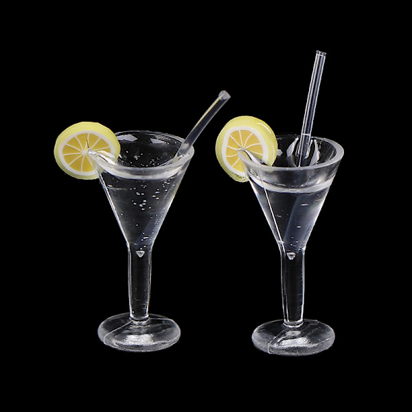 2ST 1:12 Dollhouse miniature Drick citronsaft Bägare Kök Enl