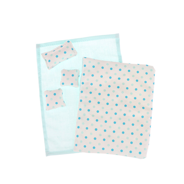 1Set 1:12 Dockhus Miniatyrsäng Fyra delar Lakan Quilt Pi Pink