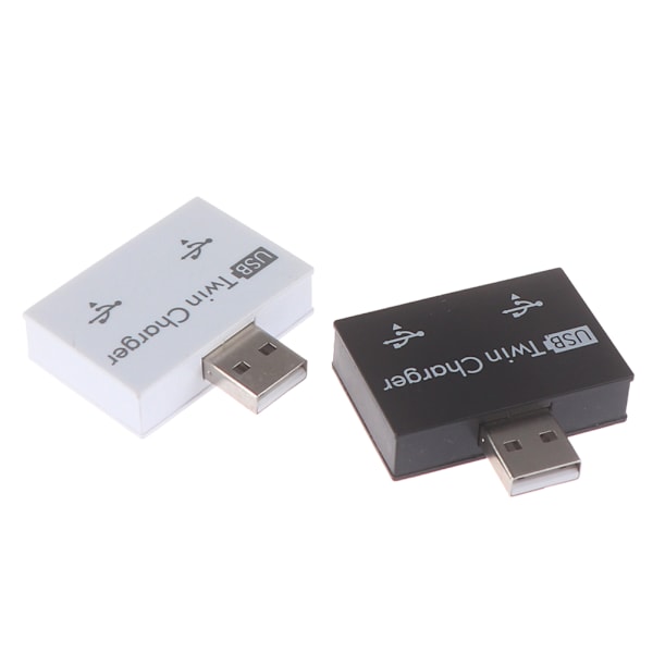 USB2.0 hane till dubbel laddare Dual 2-portars USB splitter Black