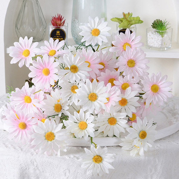 Kamomiller Siden Konstgjord blomma Vita blommor Rum Bröllop C A4