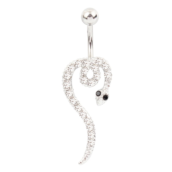 Snake Rostfritt stål Belly Button Rings Sexig navelring Body P White