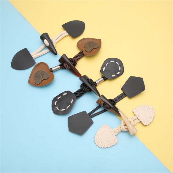 2st Trä Läder Horn Toggle Button Craft Coat Knappar DIY Sy 11