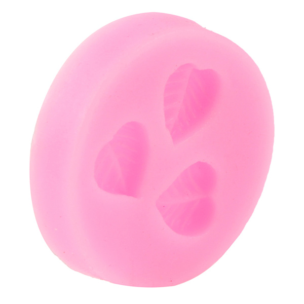 Tre Små Blad Form Design Fondant Choklad Silikon Mol