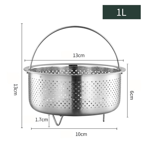 Rostfritt stål Steamer Basket Instant Pot Tillbehör för 1/1,3m 1L