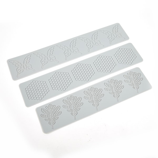 Blad/fjäril/Honeycomb Design Spetsmatta Fondant Form Suga B