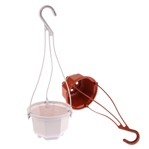 1st Hängande åttakantig blomkruka Plastblomma Suckulent Orkidé Coffee