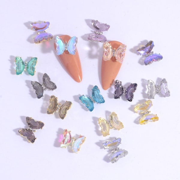 1st 3D Crystal Butterfly Nail Ornaments Roterande Nail Charms H17-17