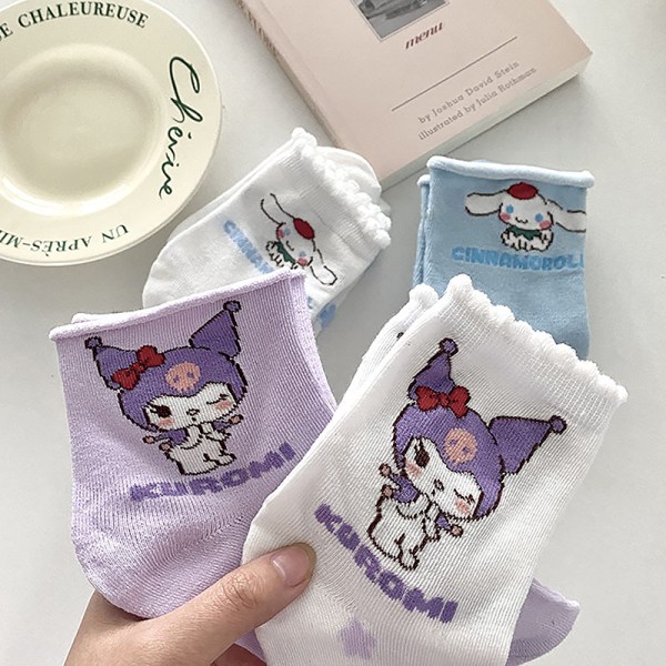 Nya Kawaii e Kuromi Strumpor Casual Mångsidig Ins Girl Christmas A4