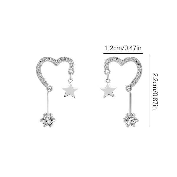 Fashion Zircon Star Earring For Women Exquisite Personality Tas