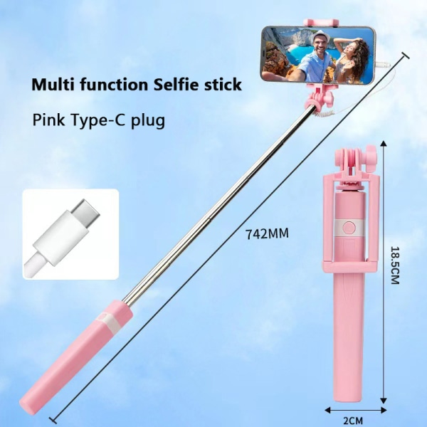 Ny trådstyrd Selfie Stick Lämplig typ-C-plugg miniport A1