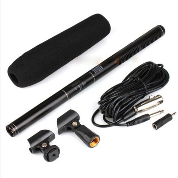 Professionell kondensatormikrofon Shotgun Mic för ALLA DSLR-kameror Black 36.5