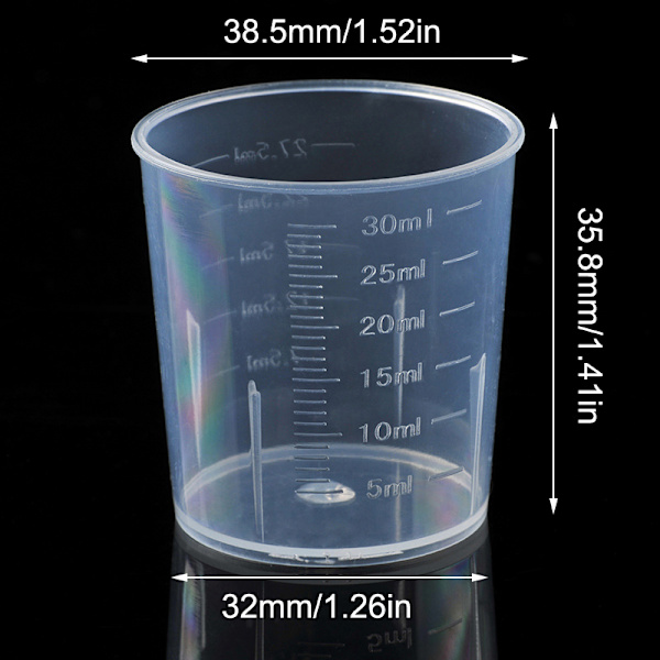 20st 30ml Plast Graduated Mätkopp Vätskebehållare Epo 20pcs