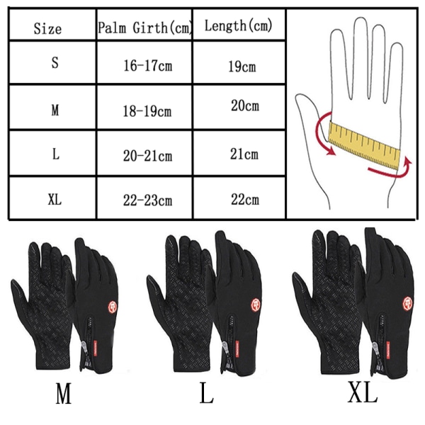 Herr Dam Vinter Varm Vindtät Vattentät Thermal Touch Handske Blue L