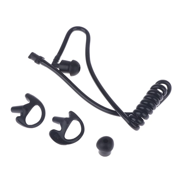 Svart Spring Air Tube Ersätter Walkie Talkie Hörlursspole A