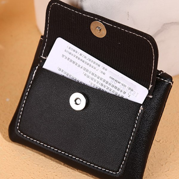 Enfärgad kort plånbok PU-läder Kvinnor Handväska Money Bag Red