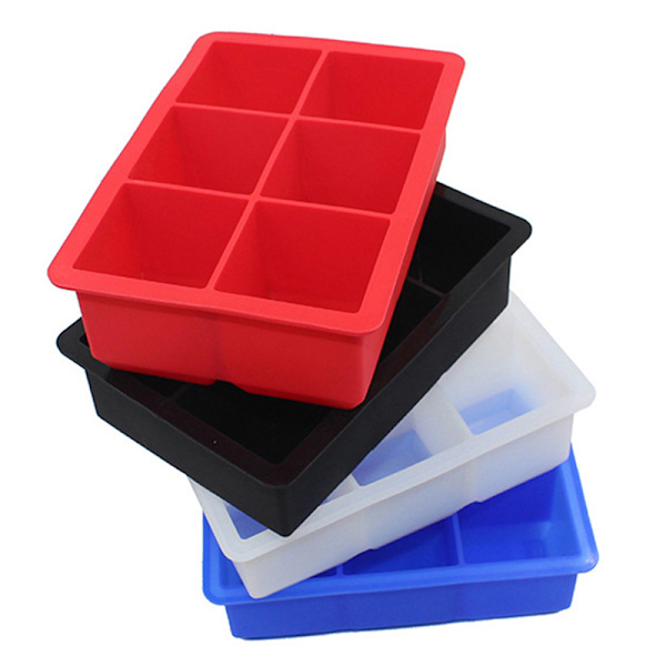 6 Grid Ice Tray Form Stor DIY Grade Silikon Ice Cube Square Green