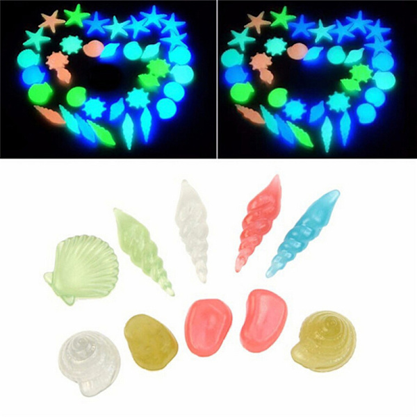 10 st Glow in the Dark Lysande sten Conch Sea Shells Aquarium