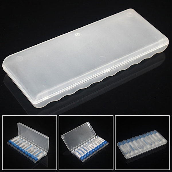 10 Fack Transparent Vit Plast Batteri Förvaringslåda Hård Forts