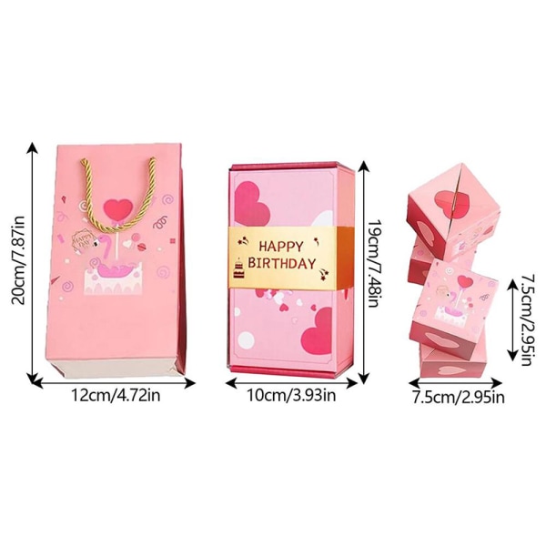 Folding Bounce Gift Box Surprise Jumping Box Bounce Box Explosi Pink 2