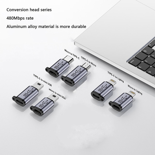 USB-C till Micro USB Mini USB Adapter Typ-C Hona till Micro USB TypeC F To MiniUSB M