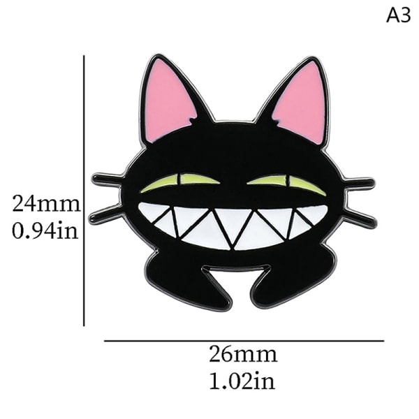 e Kawaii Emalj Pins Animal Metal Broscher Cat Corsage Kläder A3