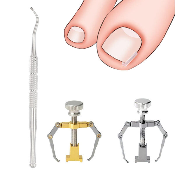 Inåtväxt tå Nail Correction Lifter Tool Fixer Tånagel Rak Silver