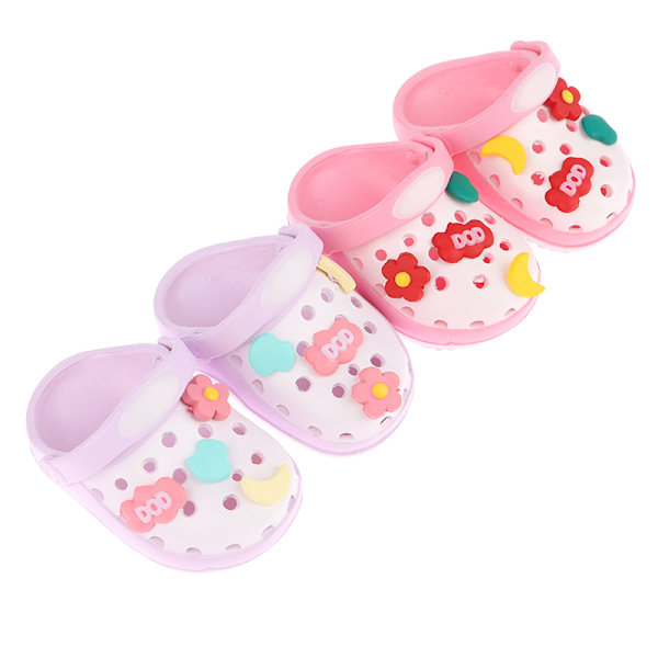 1Par Doll Shoes Mini Hole Sandaler Strandskor Dockatillbehör White