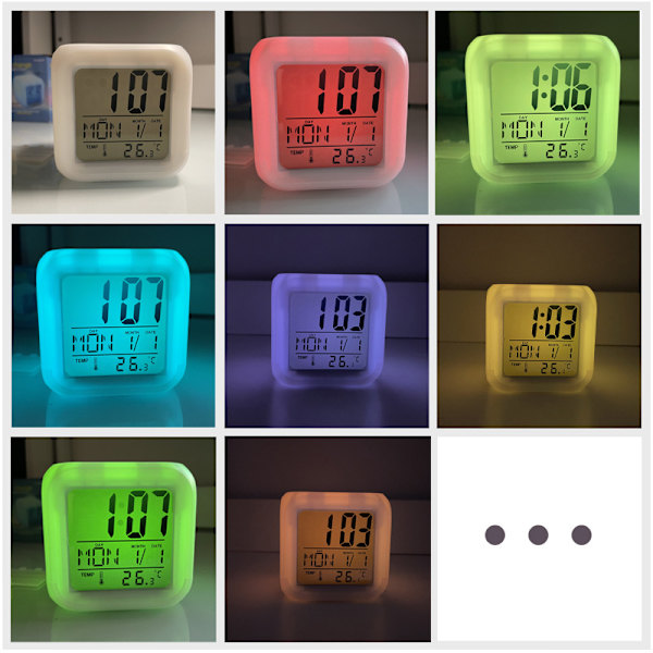 Digital väckarklocka för barn med LED white