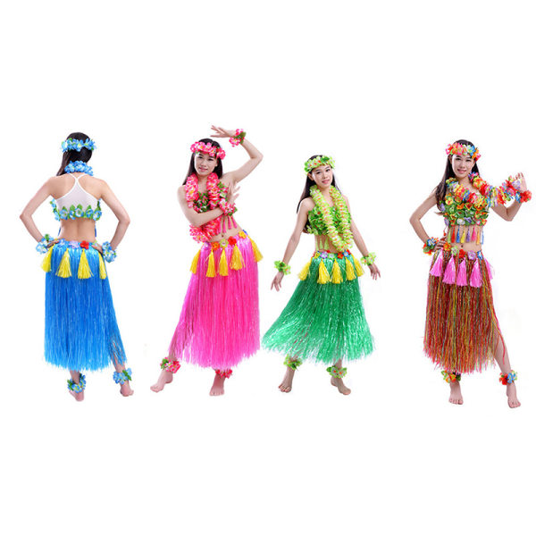 Hawaiian Grass Kjolar Hula Kjol Damklänning Festlig Fest Pla Pink