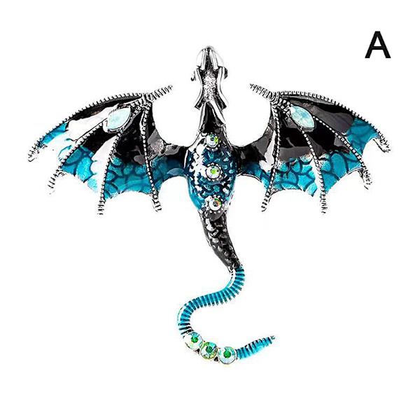 Mode Rhinestone Emalj Flying Dragon Broscher För Kvinnor Clot A