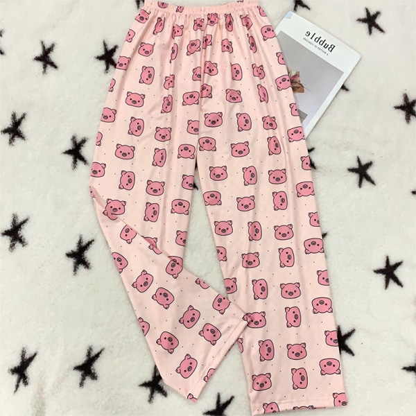 Högmidjad lös e Cartoon Pig Walking Home Luftkonditionerad C Pink 2XL