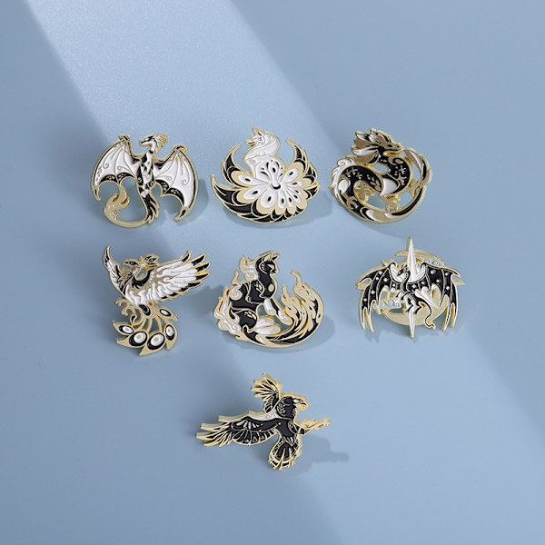Dragon Birds Djur Pin Lapel Metal Gifts Ryggsäck Hat Brosch 07