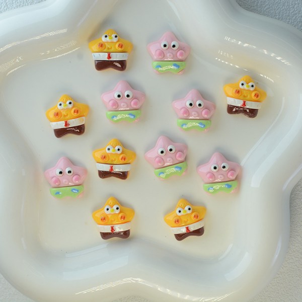 Sponge-Bob Anime FlatBack Resin Cabochons Kawaii DIY-dekoration A2