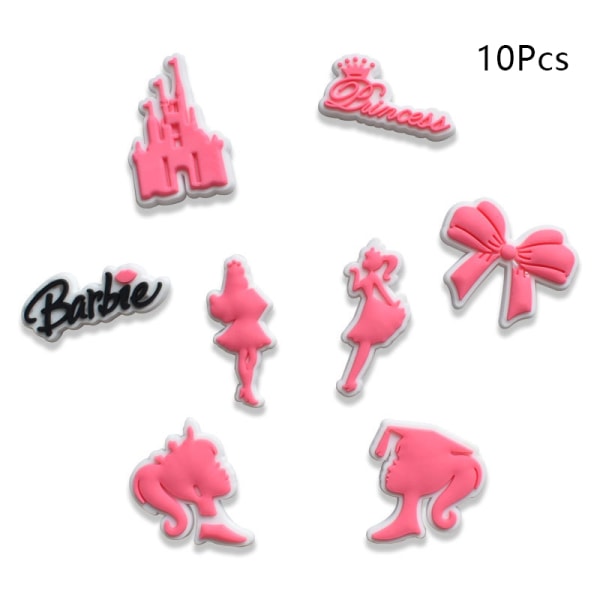 10st Flickor Croc Charms PVC Rosa Sko Berlocker Dekorationer Spänne A9