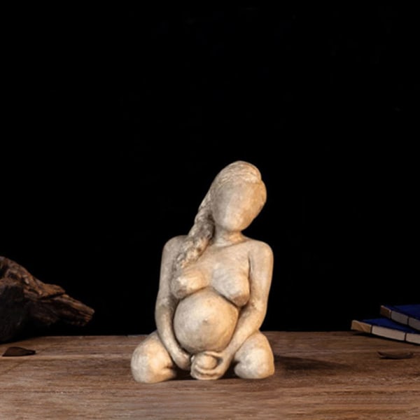 Moder Jord Konst Brons Gaia Staty Present Lera Gravid kvinna Ta A